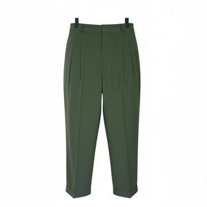 Vintage W33 90s Pleated Milano Men's Olive Green Dress Pants